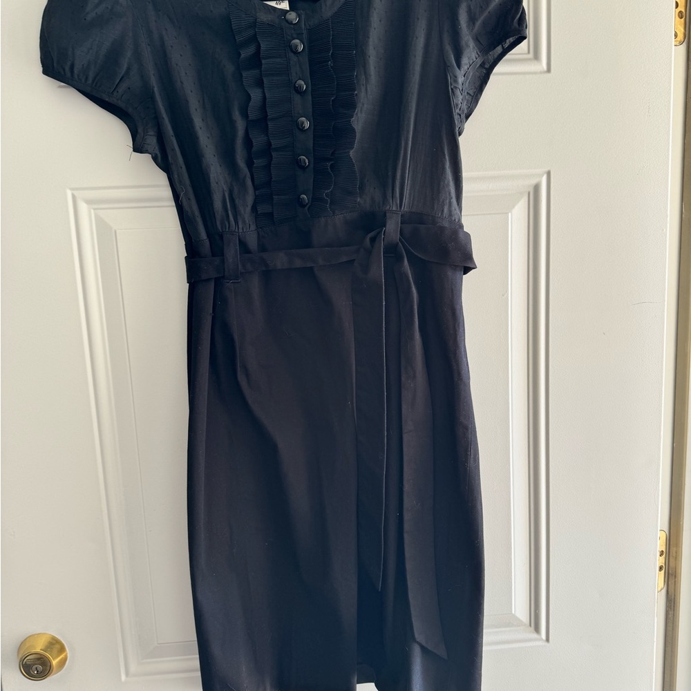 H&M  black Pleated Blouse dress